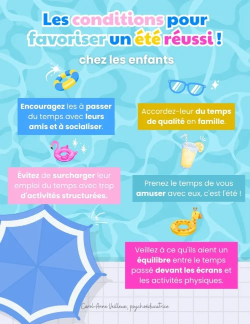 Conditions pour favoriser un été réussi chez les enfants - Soutiensolutions