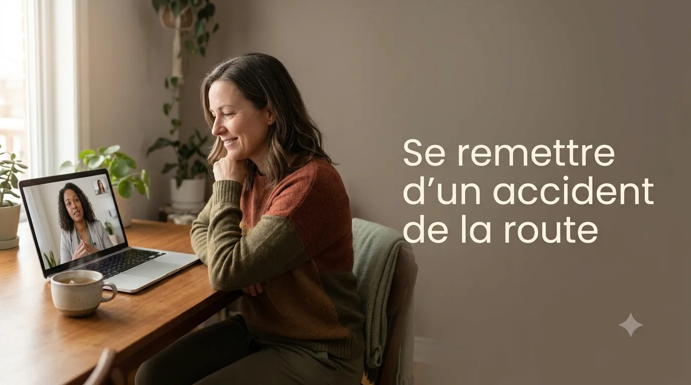 Un adulte serein reprend confiance au volant après un accident de la route