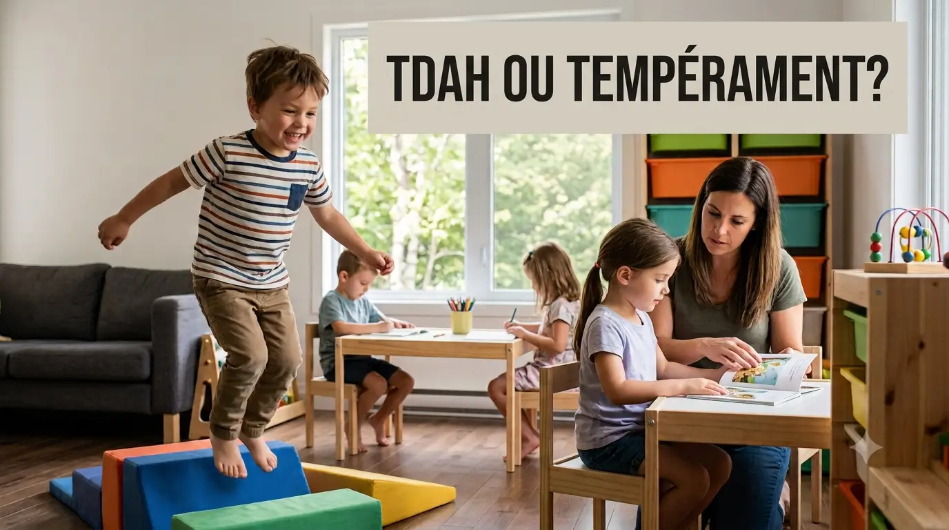 Un enfant agité et distrait à l'école, difficile à concentrer sur son travail